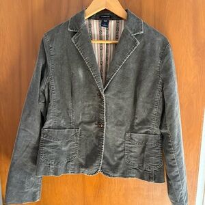 GAP Women's Charcoal Gray Corduroy Blazer